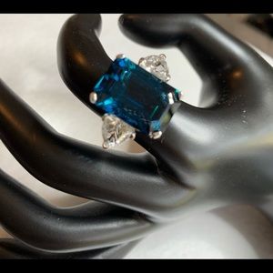 Emerald Cut London Blue Topaz Ring